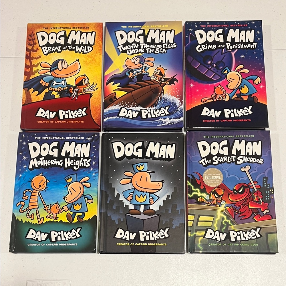 Dog Man Books, 6 Books for Sale Together as a Set, Kids Graphic Novels